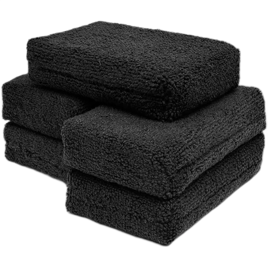 Terry Detailing Sponge - BLACK (6-PACK) - 3" x 5"